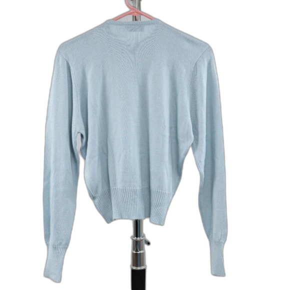 Vintage 70s Glasgo Ltd baby blue cardigan size S - Picture 2 of 8